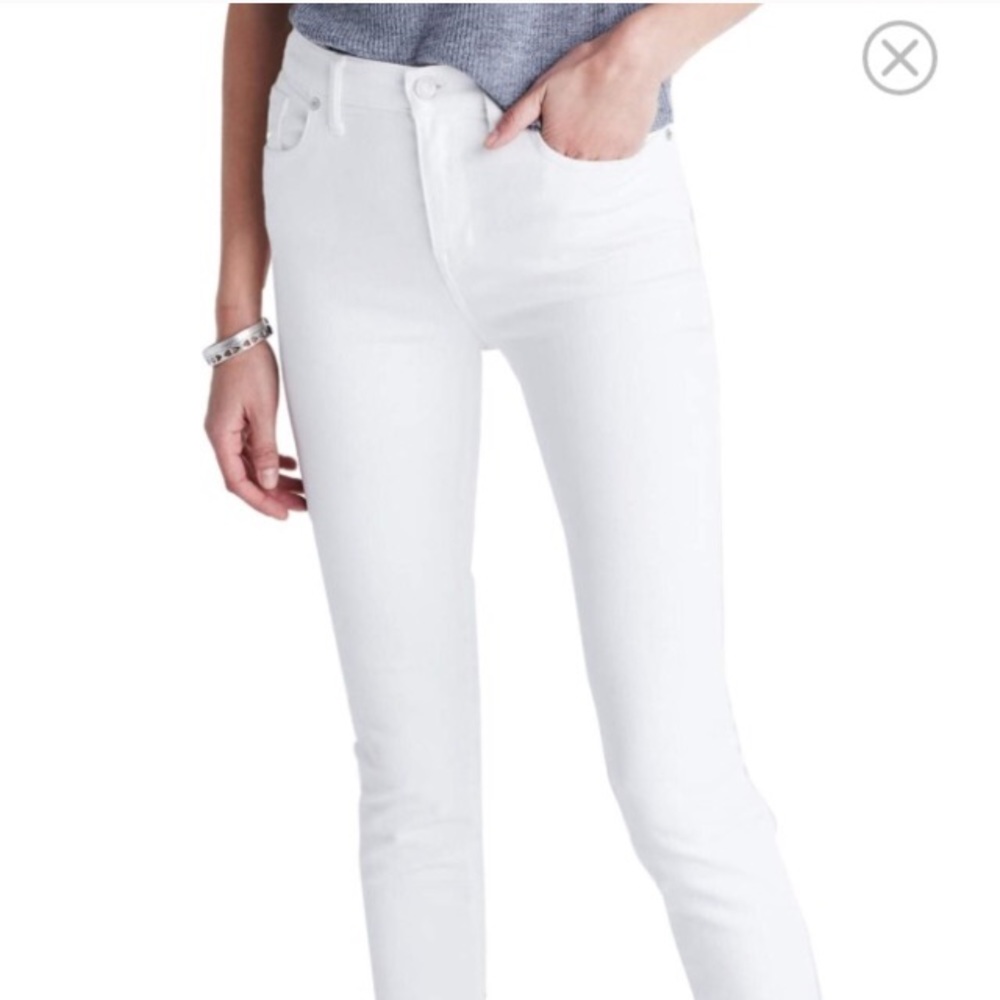 Madewell High Riser White Skinnies
